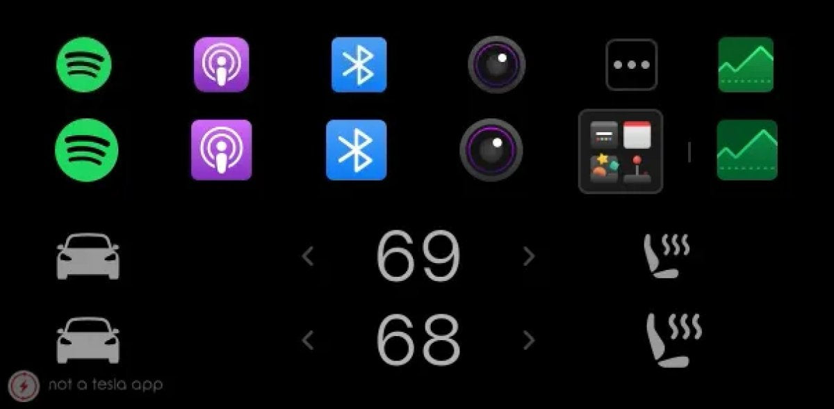 A Closer Look at Tesla's Larger Spring Update Icons and How Much Bigger They Are