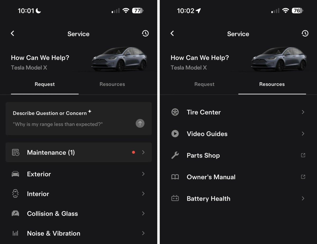 Tesla app 4.55.0 updates