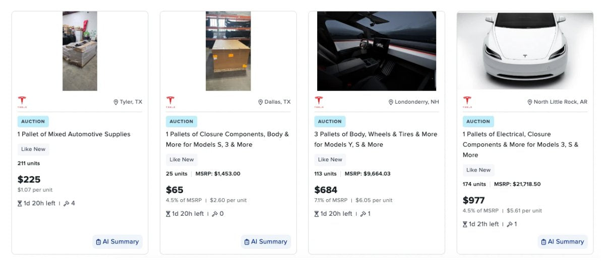 Tesla Is Auctioning Off Stockpiles of Model S and Model X Parts