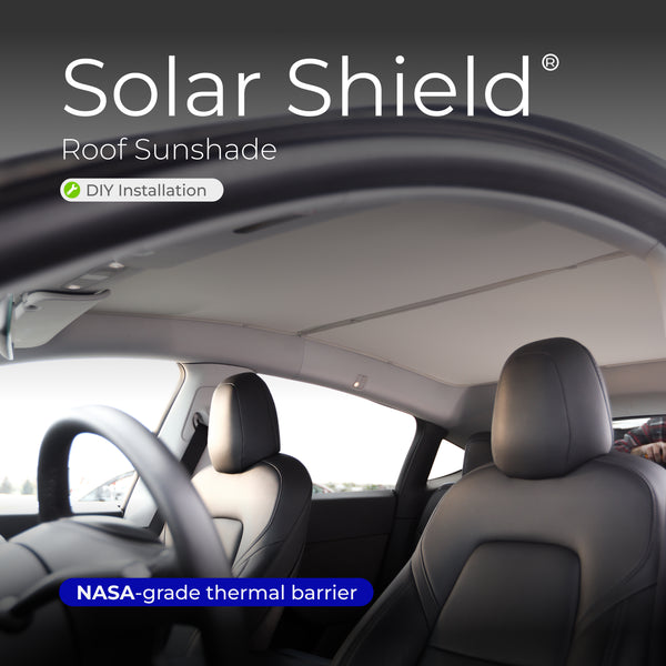 Solar Shield roof sunshade kit installed in Tesla Model Y