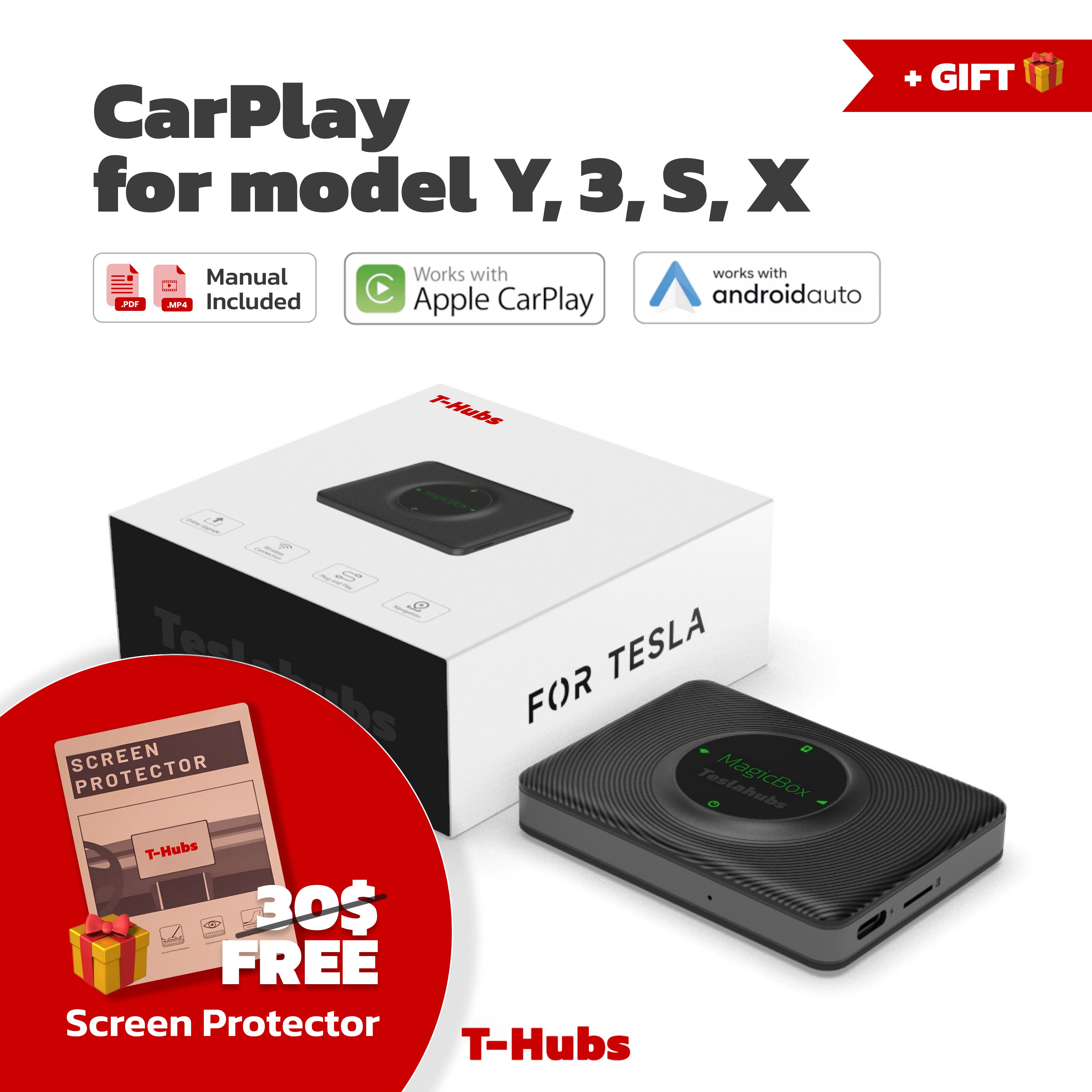 T-hubs™ MagicBox – CarPlay-Kit für Y, 3, S, X, Cybertruck
