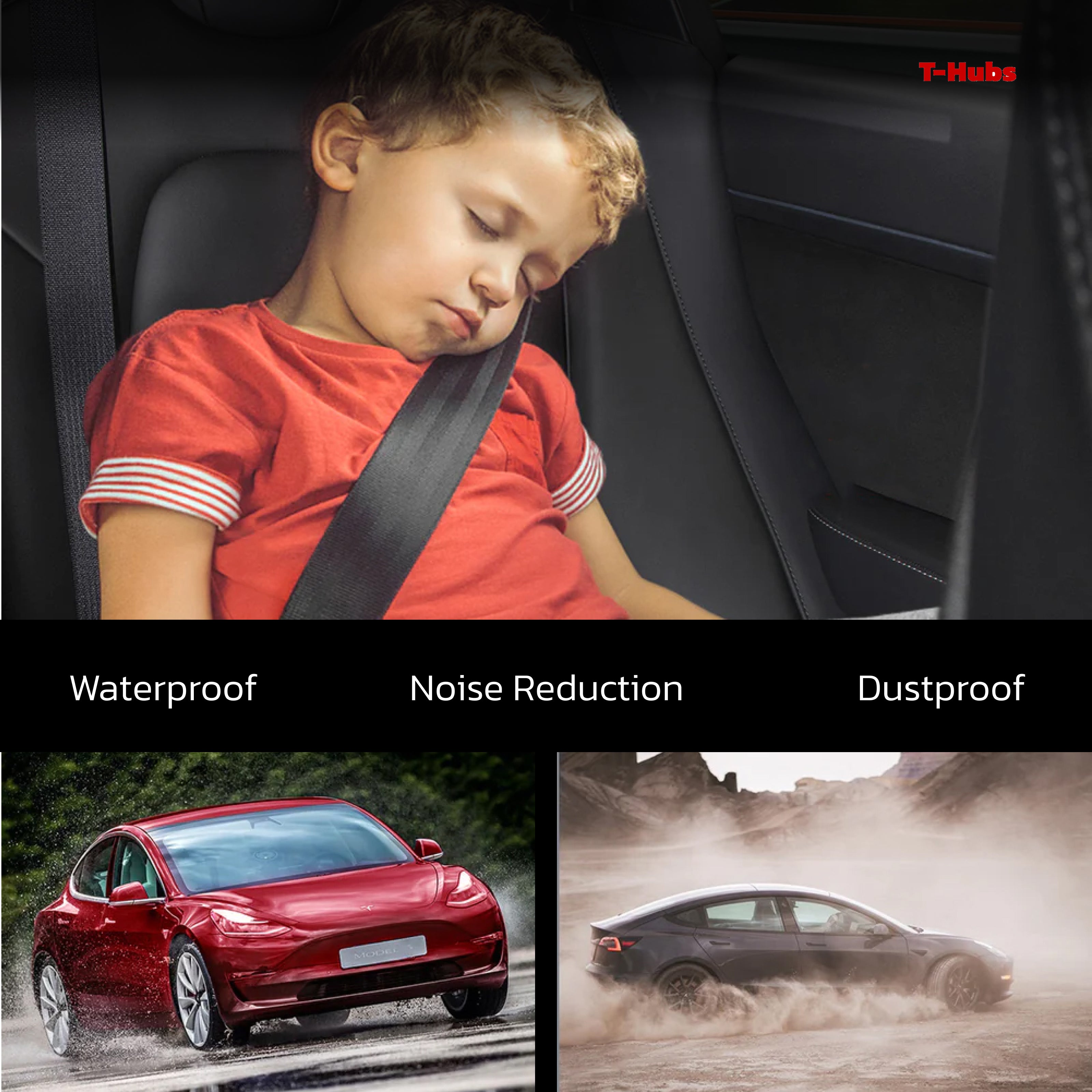TeslaHubs™ ProGuard : kit avancé de réduction du bruit et d'étanchéité