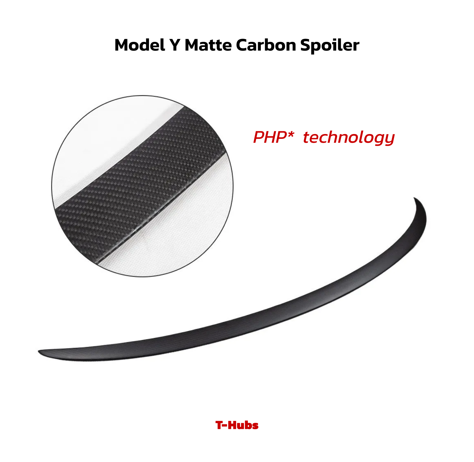 Becquet en fibre de carbone durci TeslaHubs™