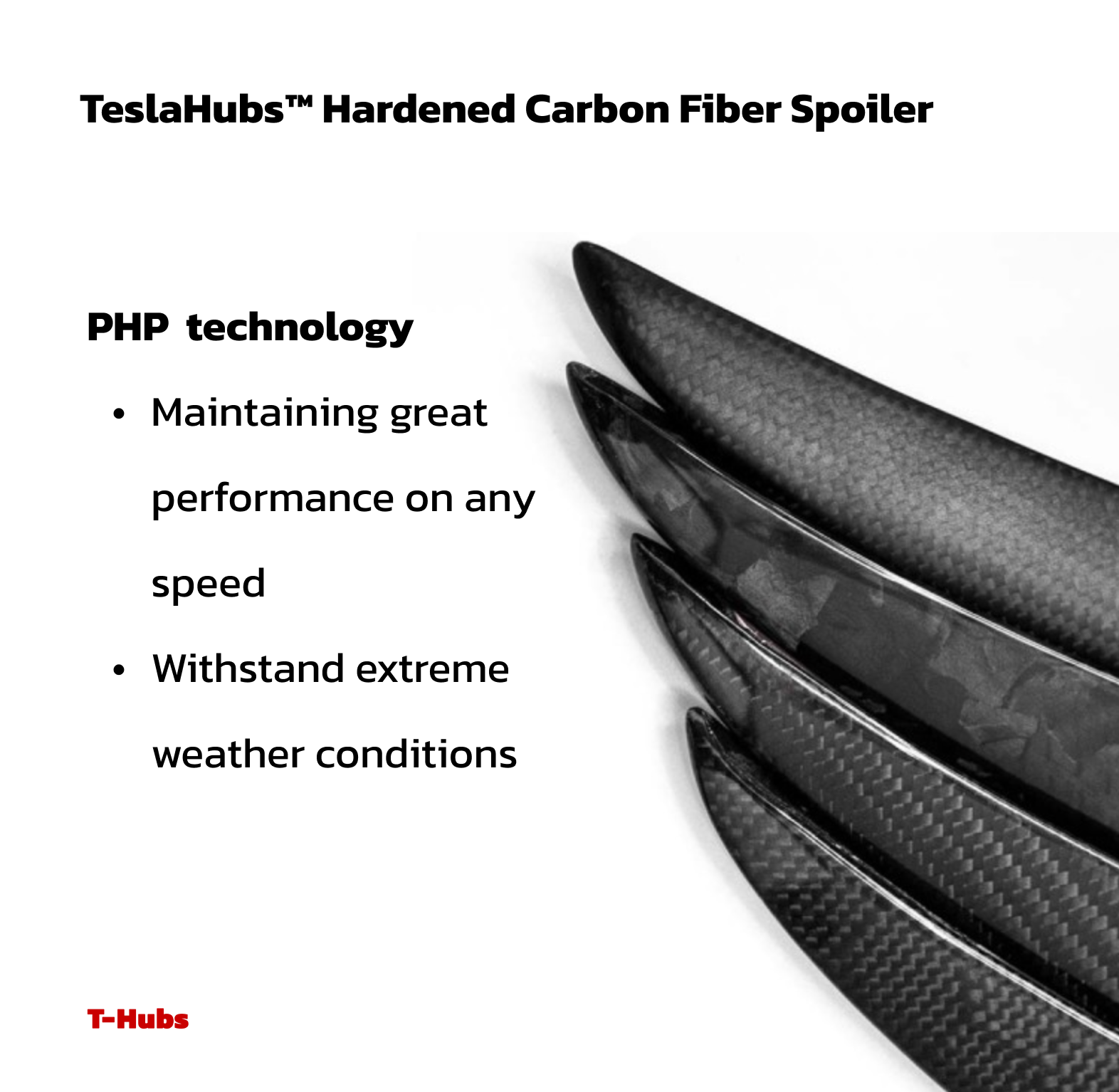 Becquet en fibre de carbone durci TeslaHubs™