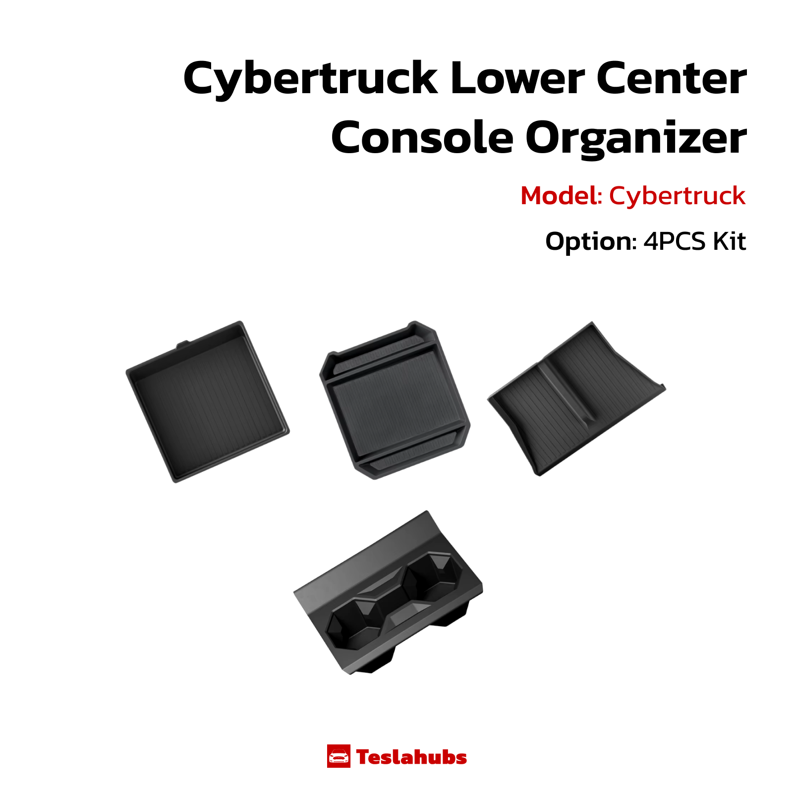 Teslahubs™ Cybertruck Lower Center Console Organizer