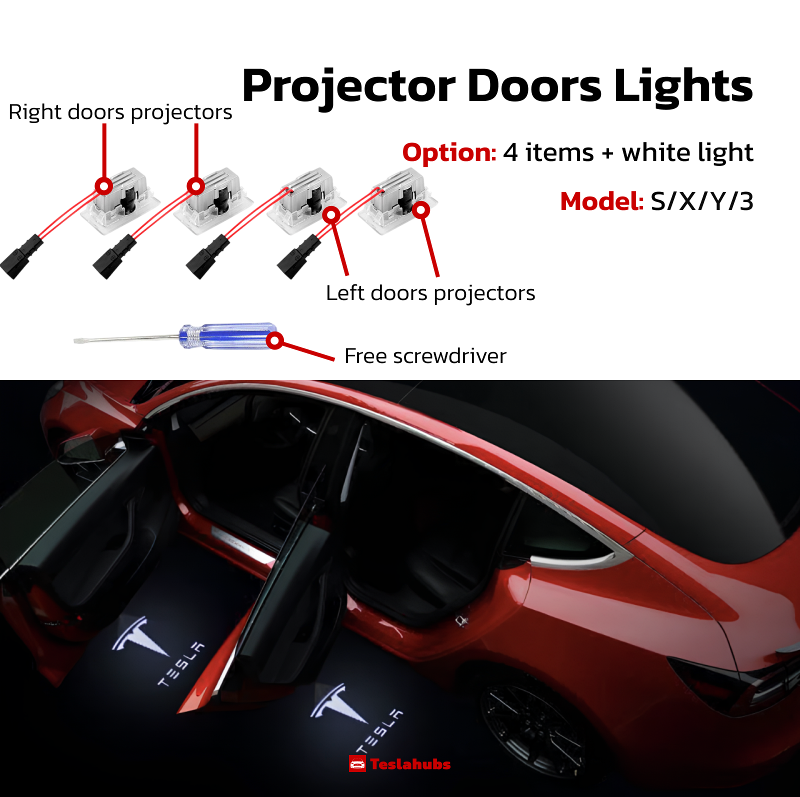 Teslahubs™ Projektor-Türlichter