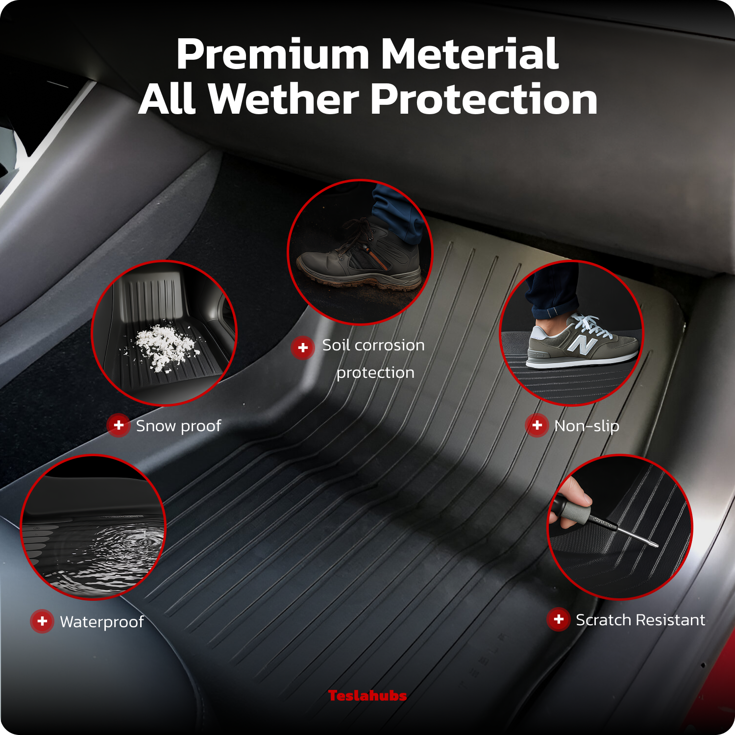 TeslaHubs™ Tapis toutes saisons premium pour Model 3/Y