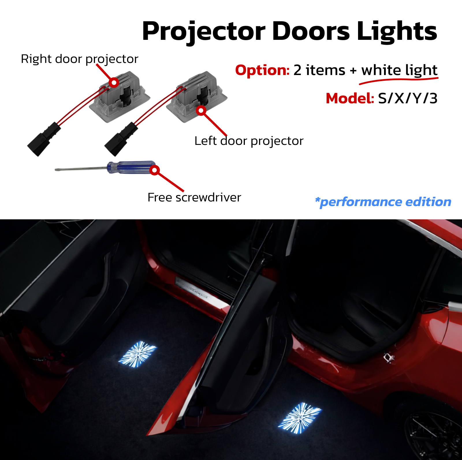 Luci per porte proiettore Teslahubs™