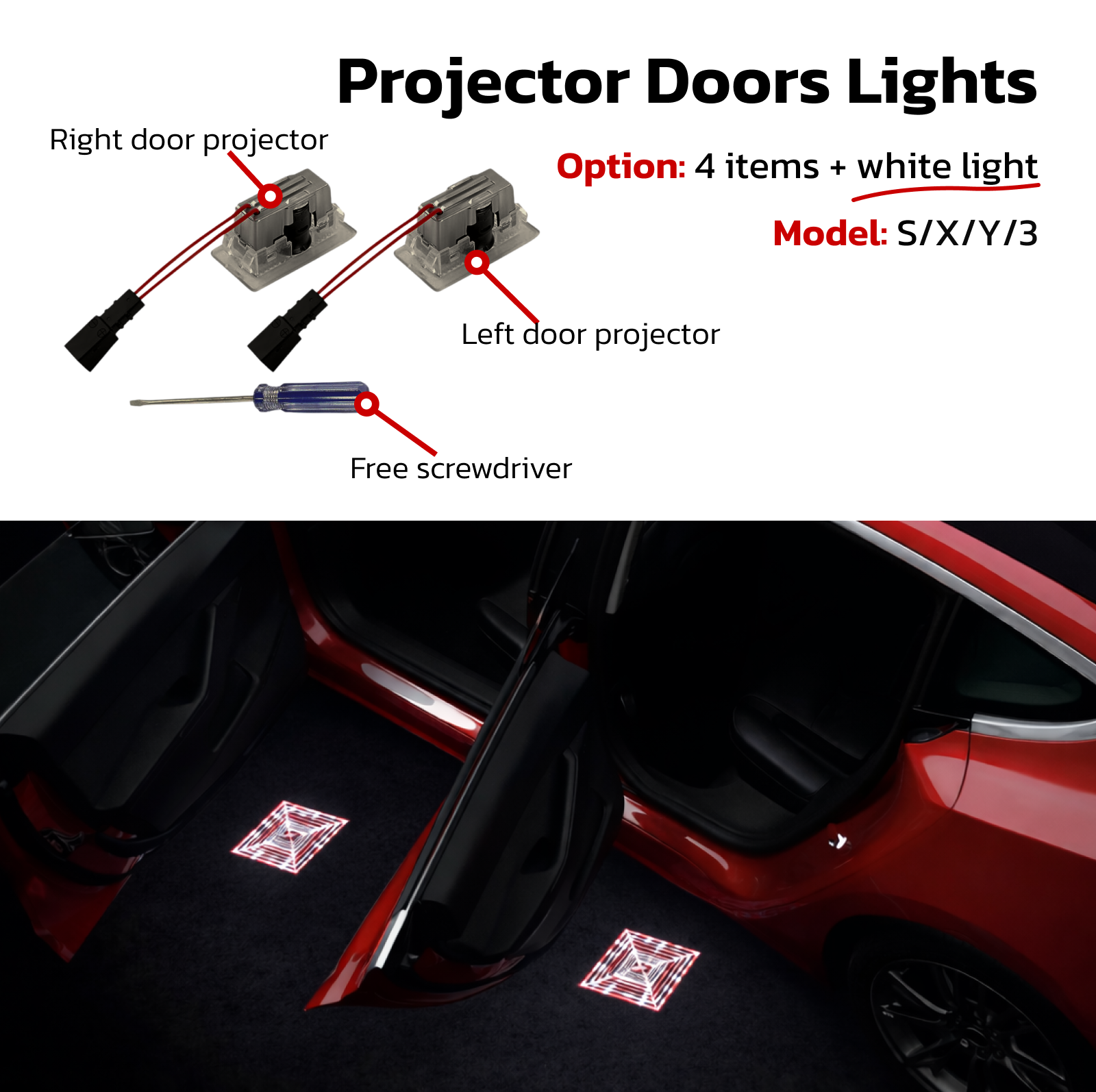 Teslahubs™ Projector Doors Lights