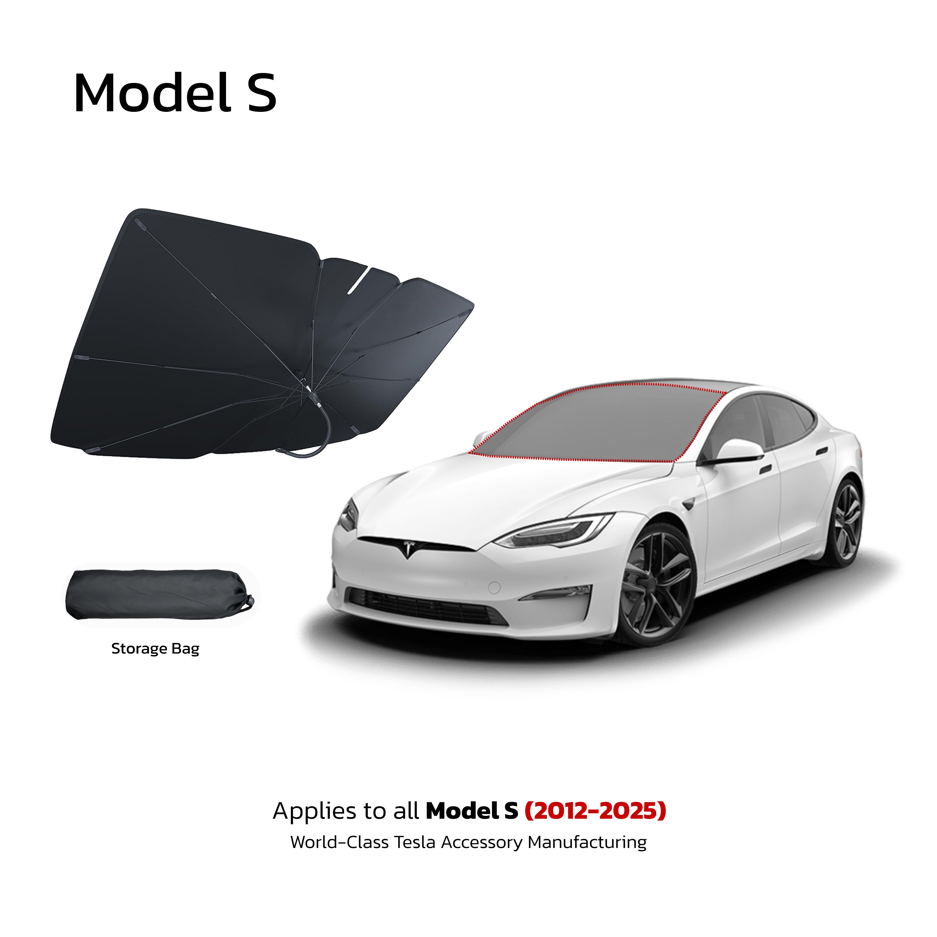 Teslahubs™ SunGuard Umbrella for Model 3,Y,S