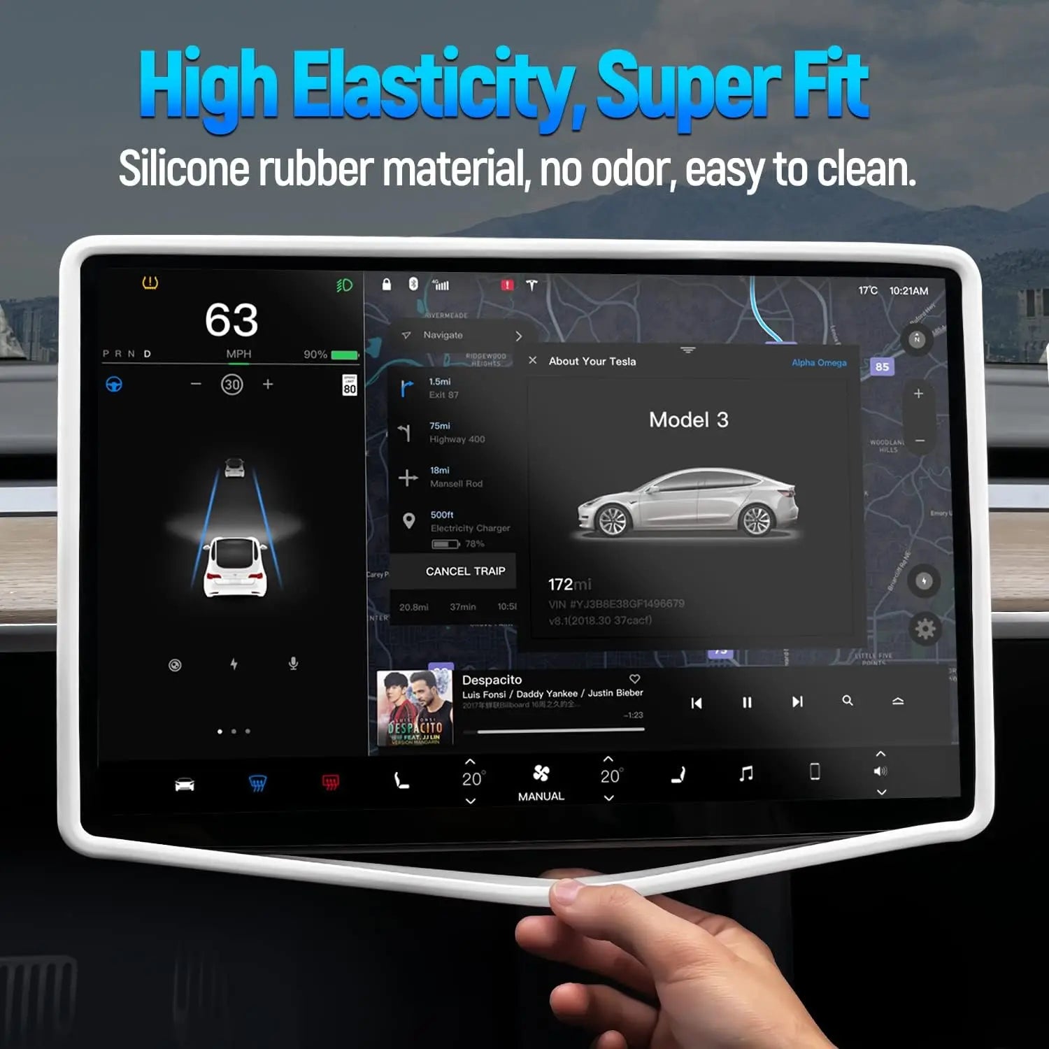 Teslahubs™ Protezione per cornice dello schermo per Model 3 / Y