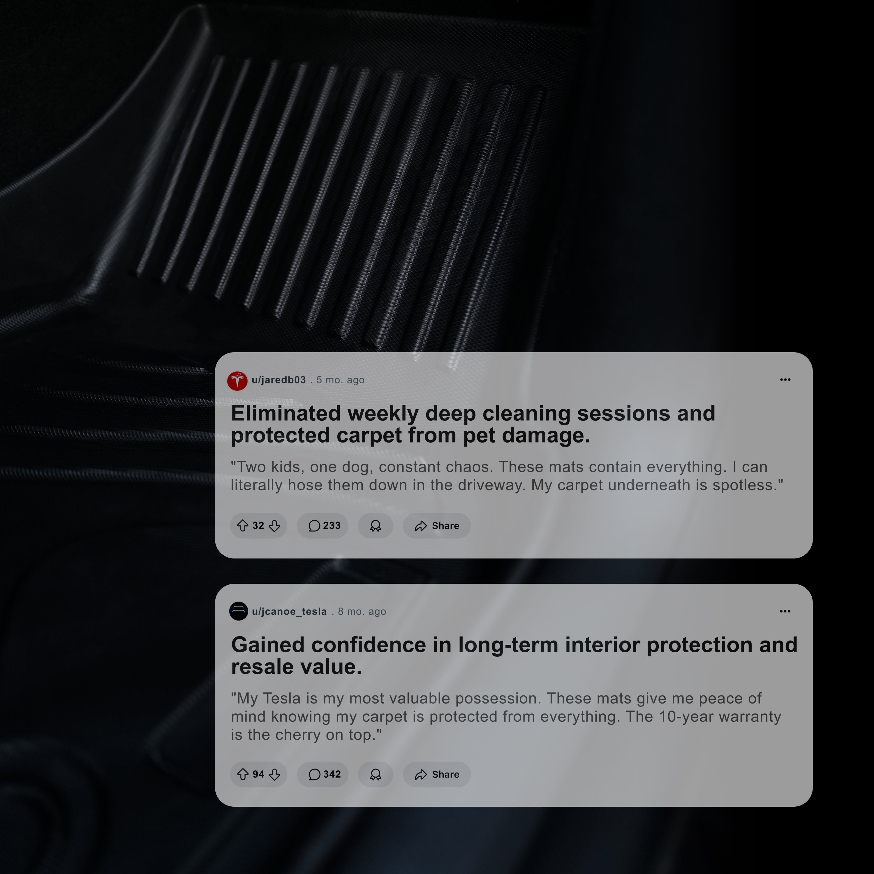 3D All-Weather Floor Mats for Tesla