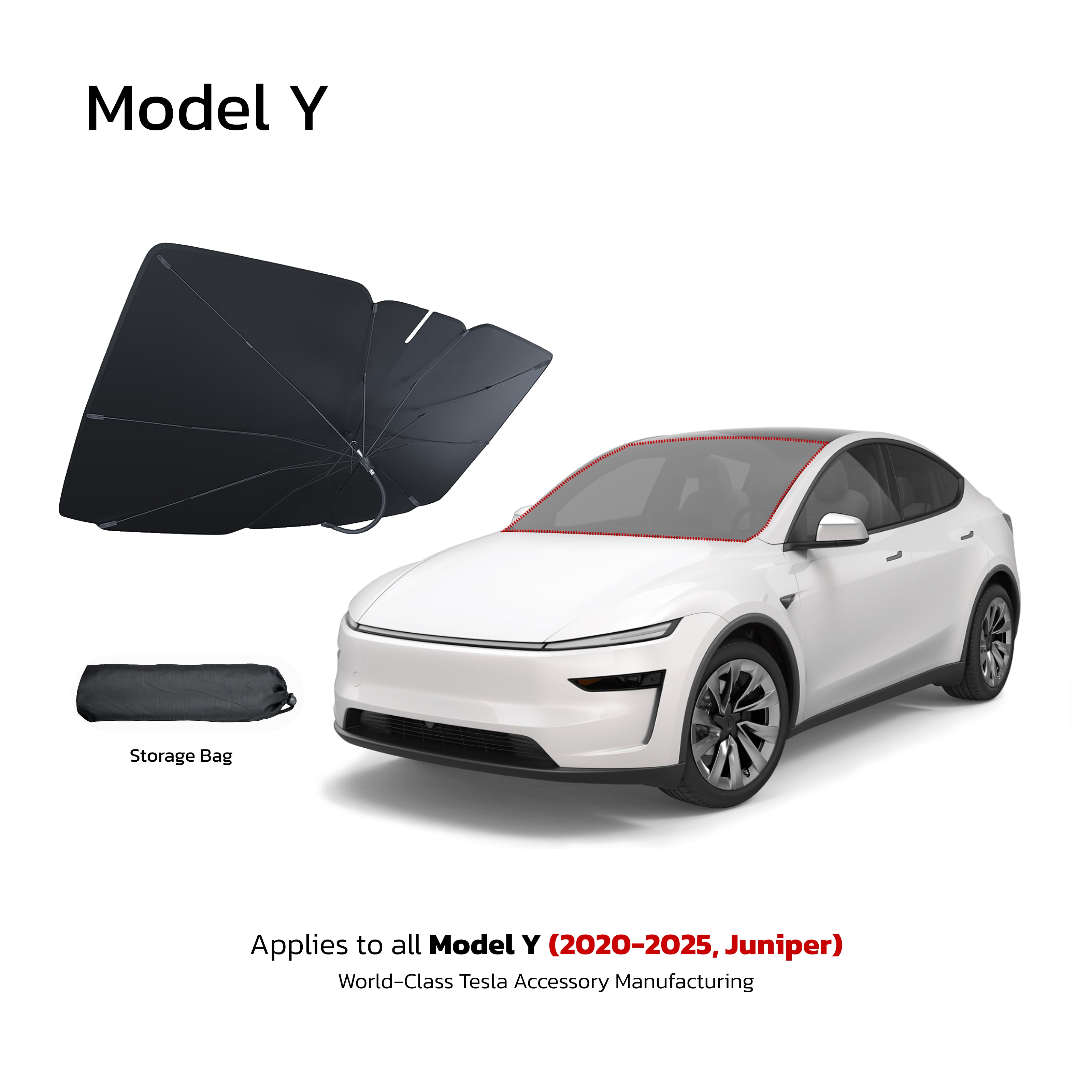 Teslahubs™ SunGuard Umbrella for Model 3,Y,S