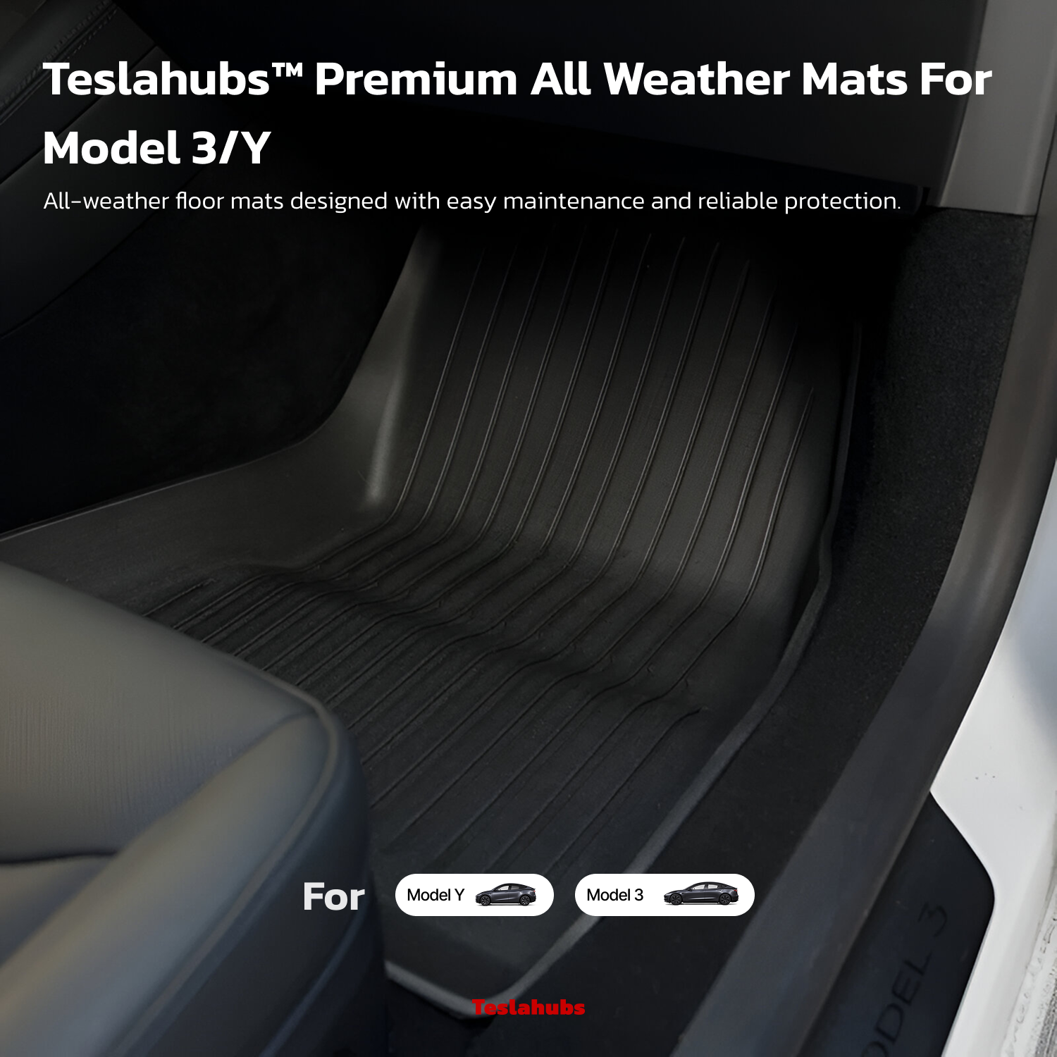 TeslaHubs™ Tapis toutes saisons premium pour Model 3/Y