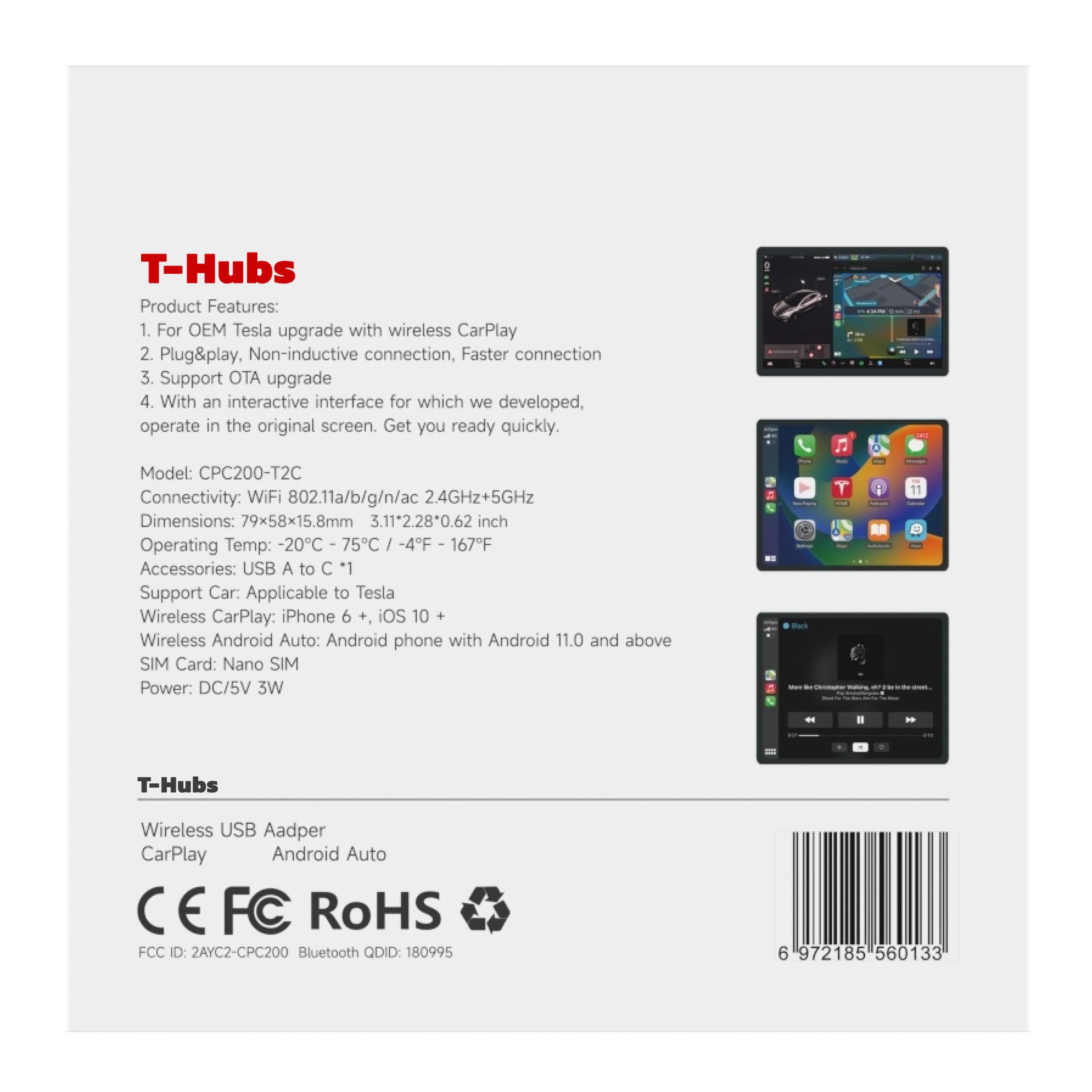 T-hubs™ MagicBox – CarPlay-Kit für Y, 3, S, X, Cybertruck