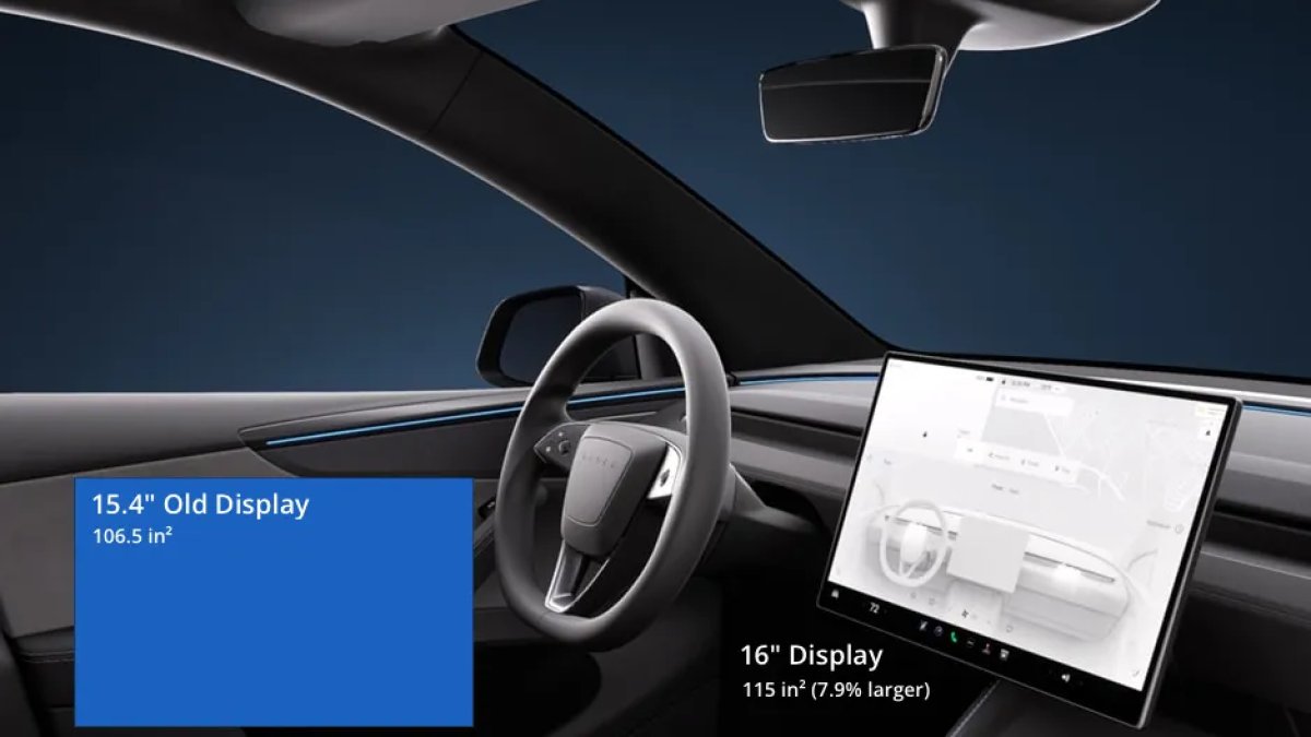 Tesla Upgrades Model Y With Larger, Higher Resolution Screen, Adds Black Headliner in China