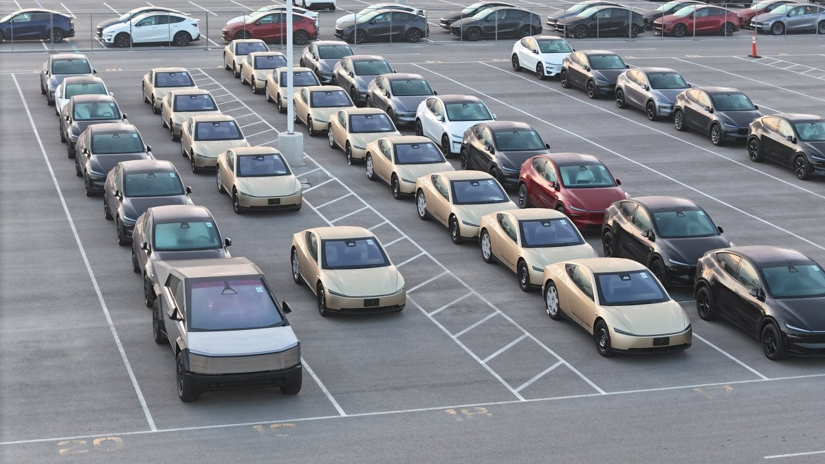 Tesla Cybercabs Without Steering Wheels Spotted at Giga Texas