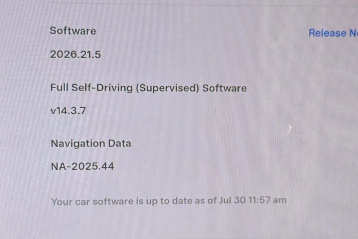 Unreleased Tesla FSD V14.3.7 Found in Tesla Vehicle