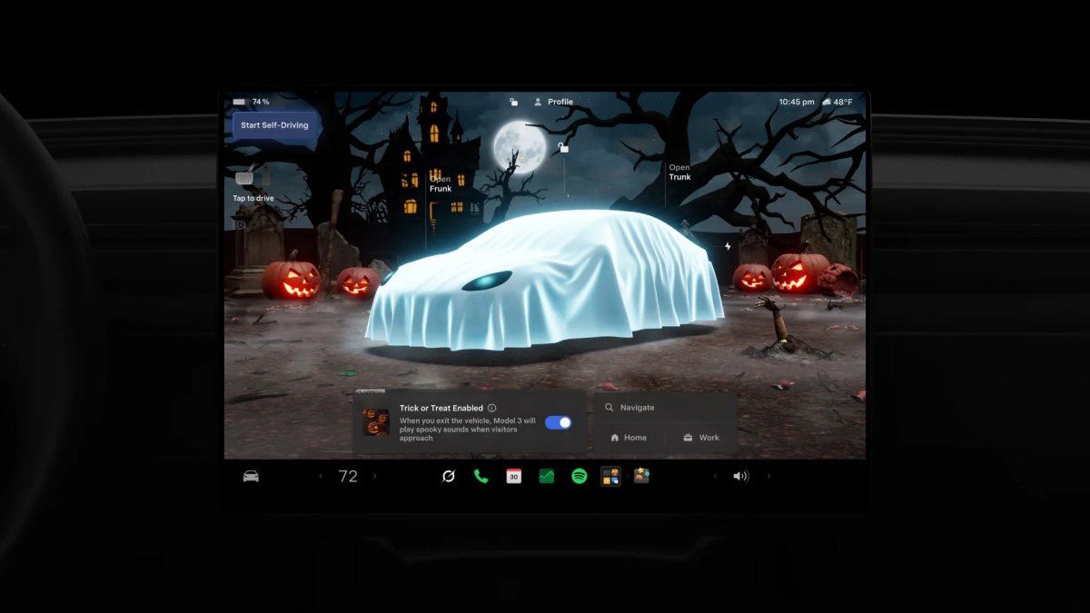 Halloween Mode Arrives in Tesla Software Update 2026.38.3