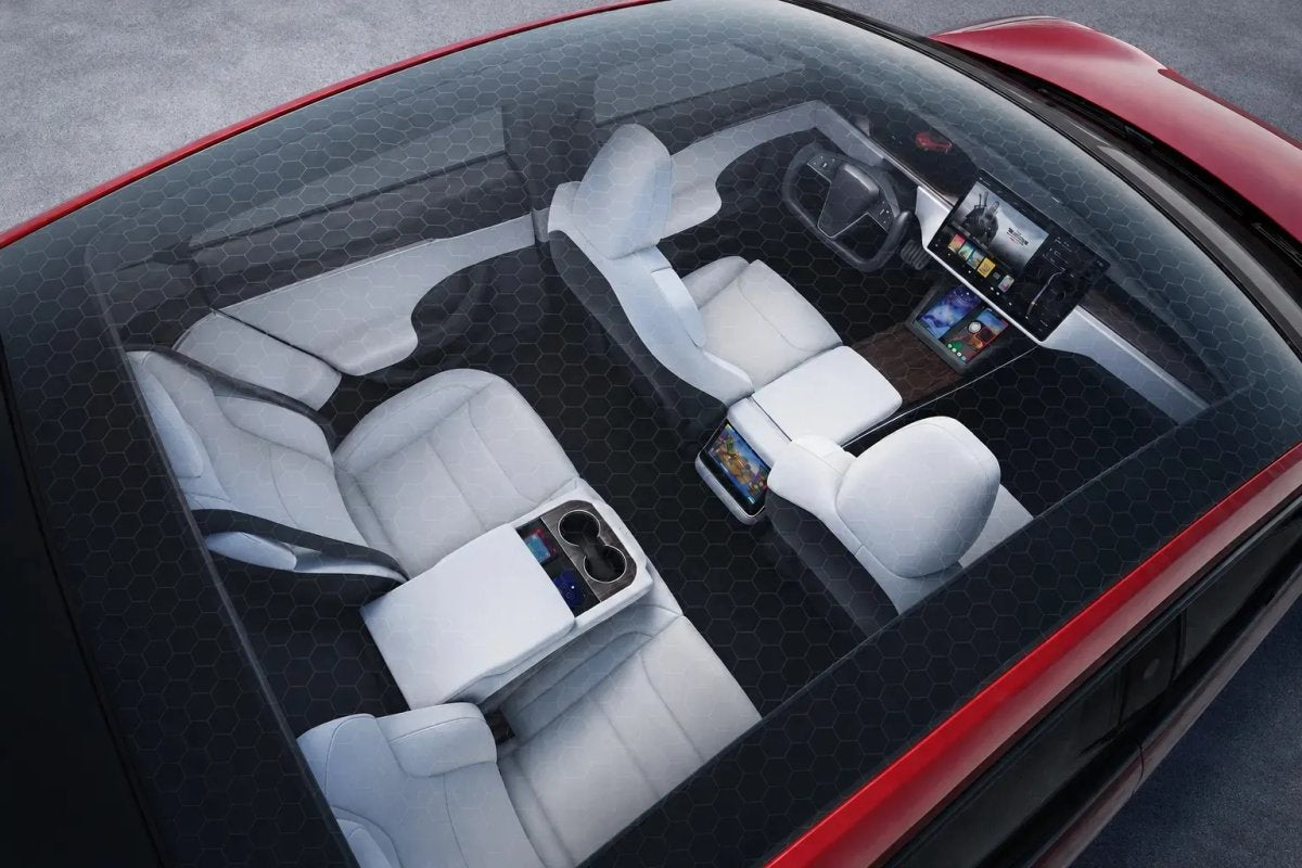 Tesla Patents Perforated Glass Roof with Active HVAC and Acoustic Tuning