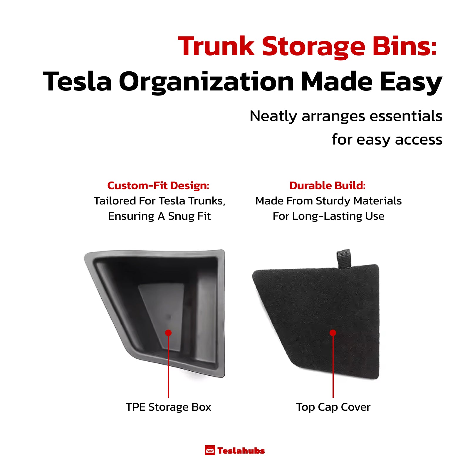 Teslahubs™ Trunk Storage Bins for Tesla