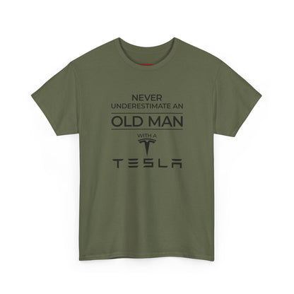 'Never Underestimate an Old Man with a Tesla' - T-Shirt