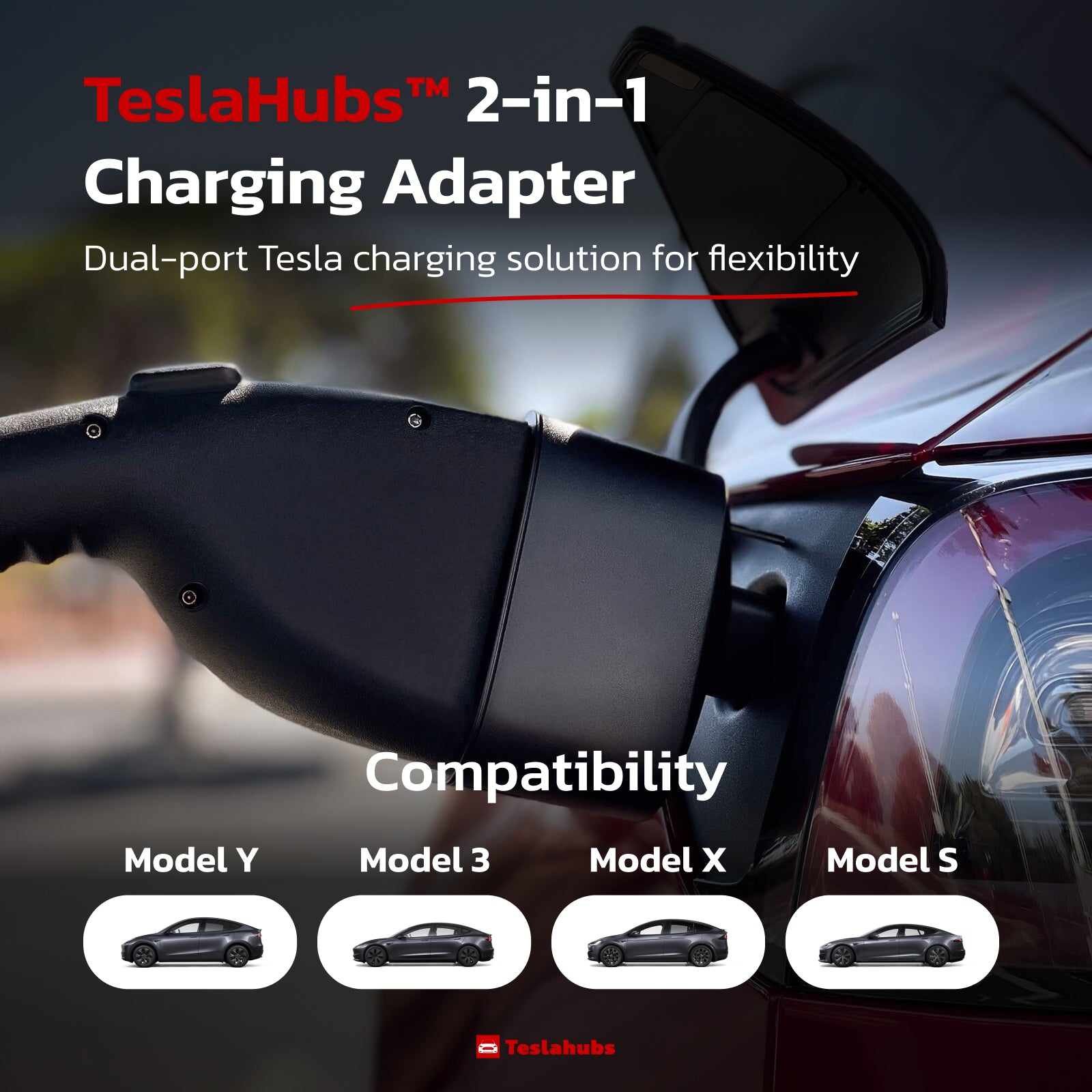 Teslahubs™ CCS1×J1772 2-in-1 Charging Adapter