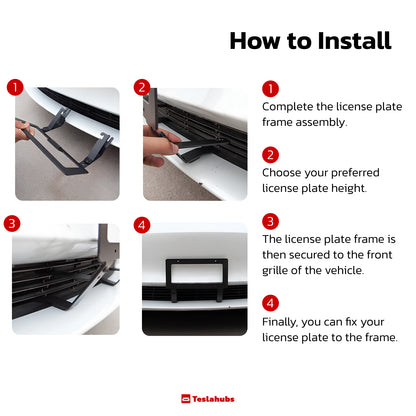 TeslaHubs™ SecureMount Front License Plate Frame