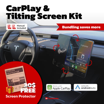 Teslahubs™ MagicBox - CarPlay Kit + Tilting Screen Kit