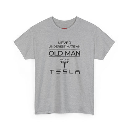 'Never Underestimate an Old Man with a Tesla' - T-Shirt