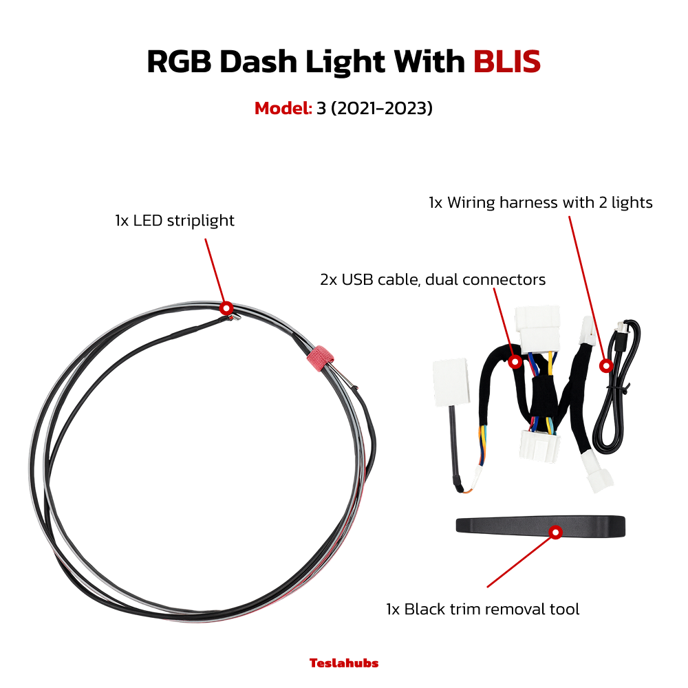 TeslaHubs™ RGB DashLight with BLIS!