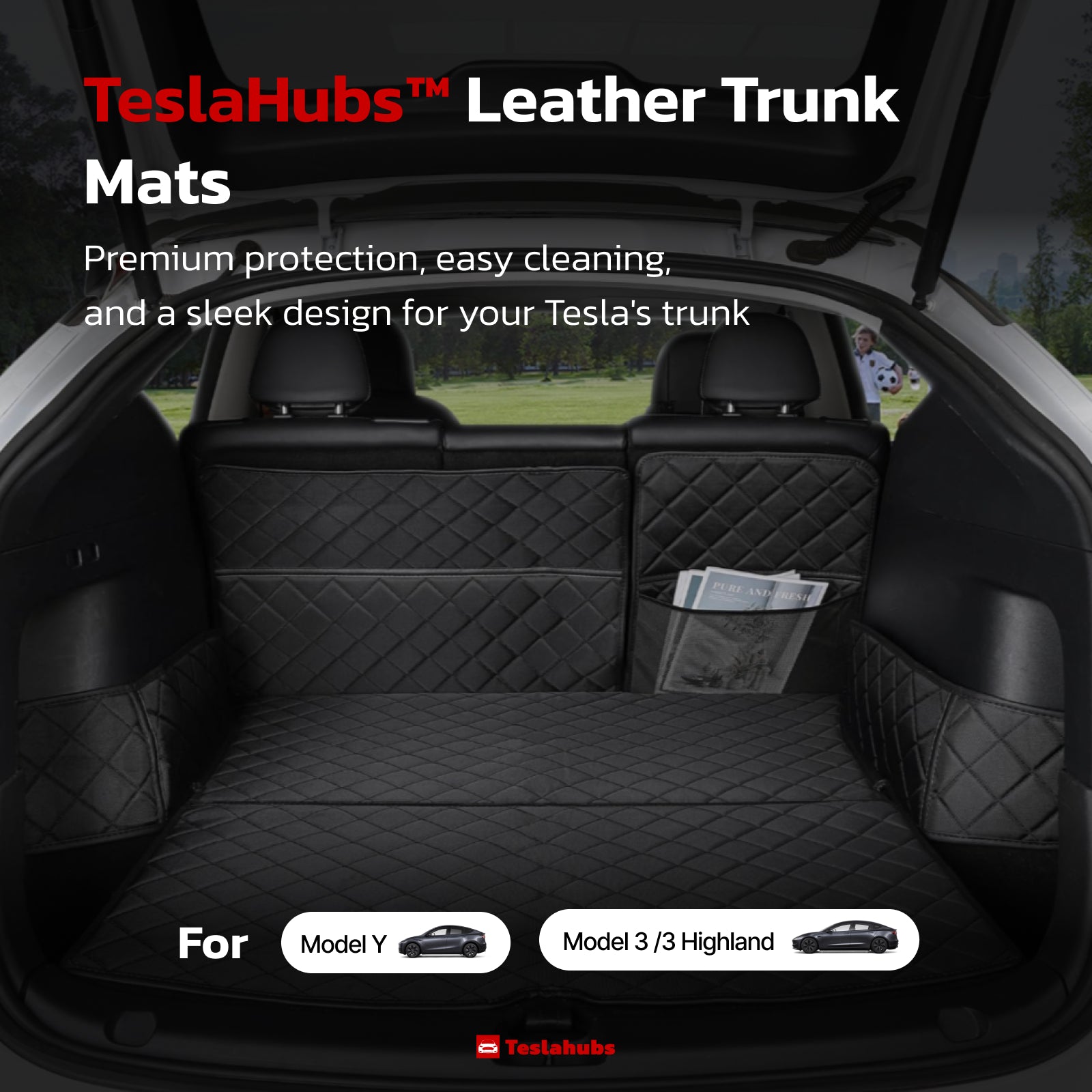 Teslahubs™ Leather Trunk Mats