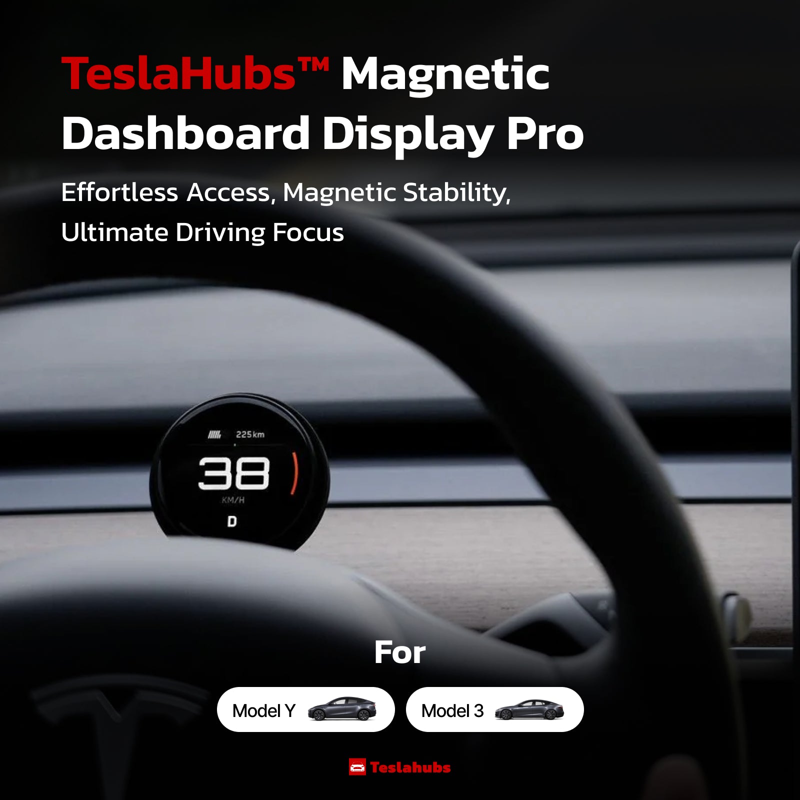 Teslahubs™ Magnetic Dashboard Display Pro