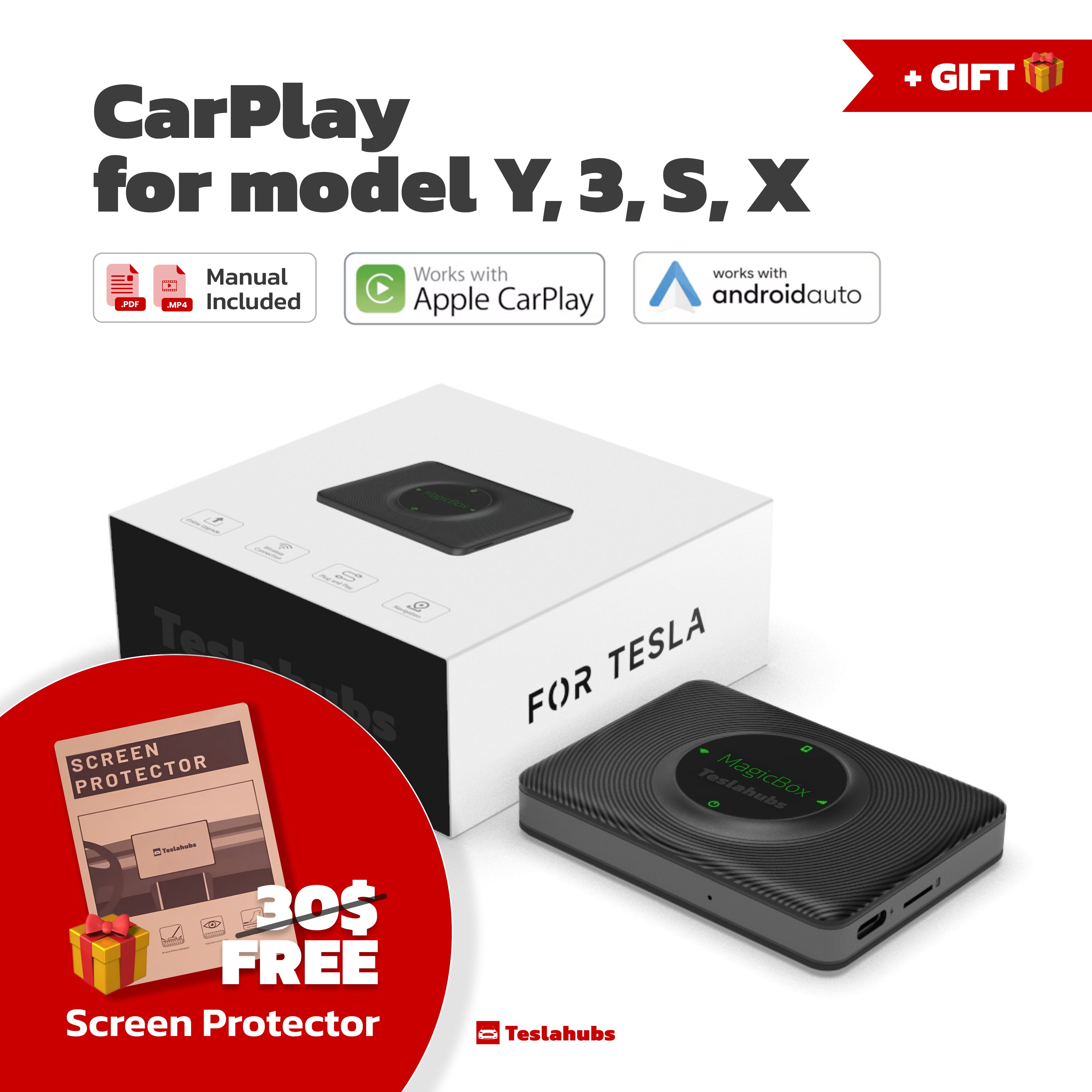 Teslahubs™ MagicBox - CarPlay Kit for Y, 3, S, X, Cybertruck