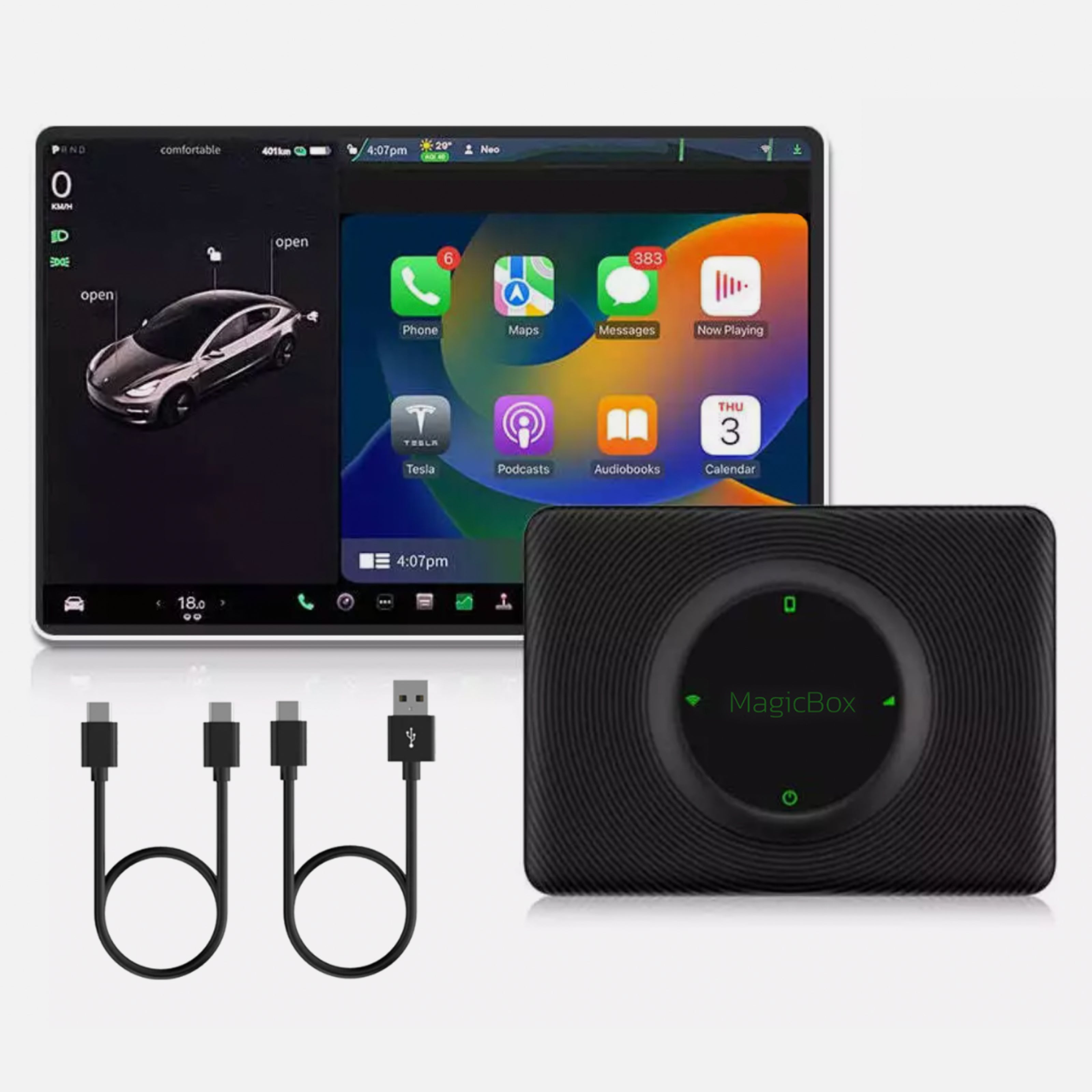 Teslahubs™ MagicBox - CarPlay Kit for Y, 3, S, X, Cybertruck