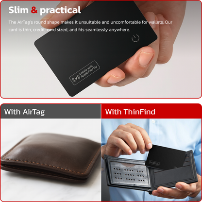 TeslaHubs™ ThinFind - Wireless FindMy Compatible AirTag Card