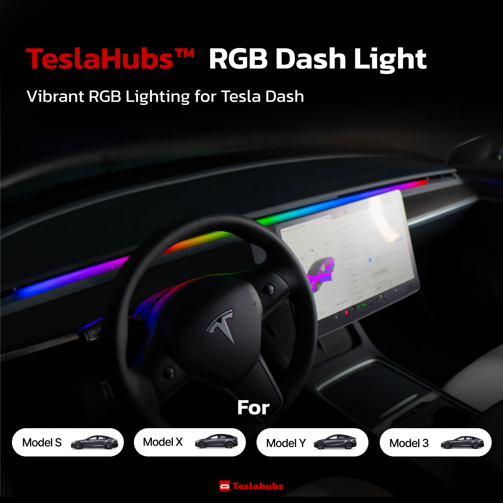 TeslaHubs™ RGB Dash Light