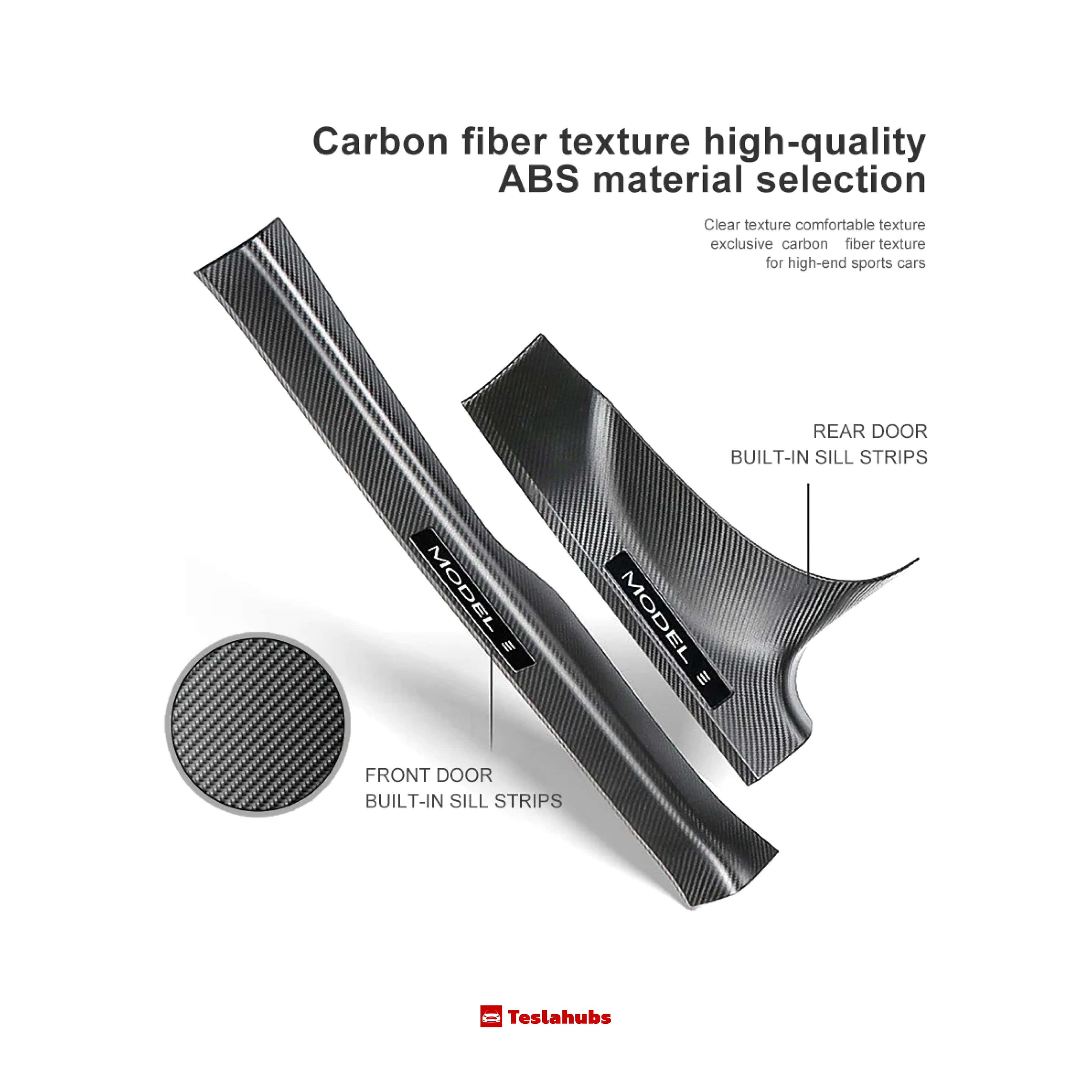 Protection de joint de porte en carbone Teslahubs™ pour modèle 3/Y