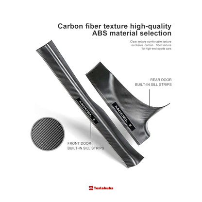 Teslahubs™ Carbon Door Seal Protection for Model 3/Y - 3