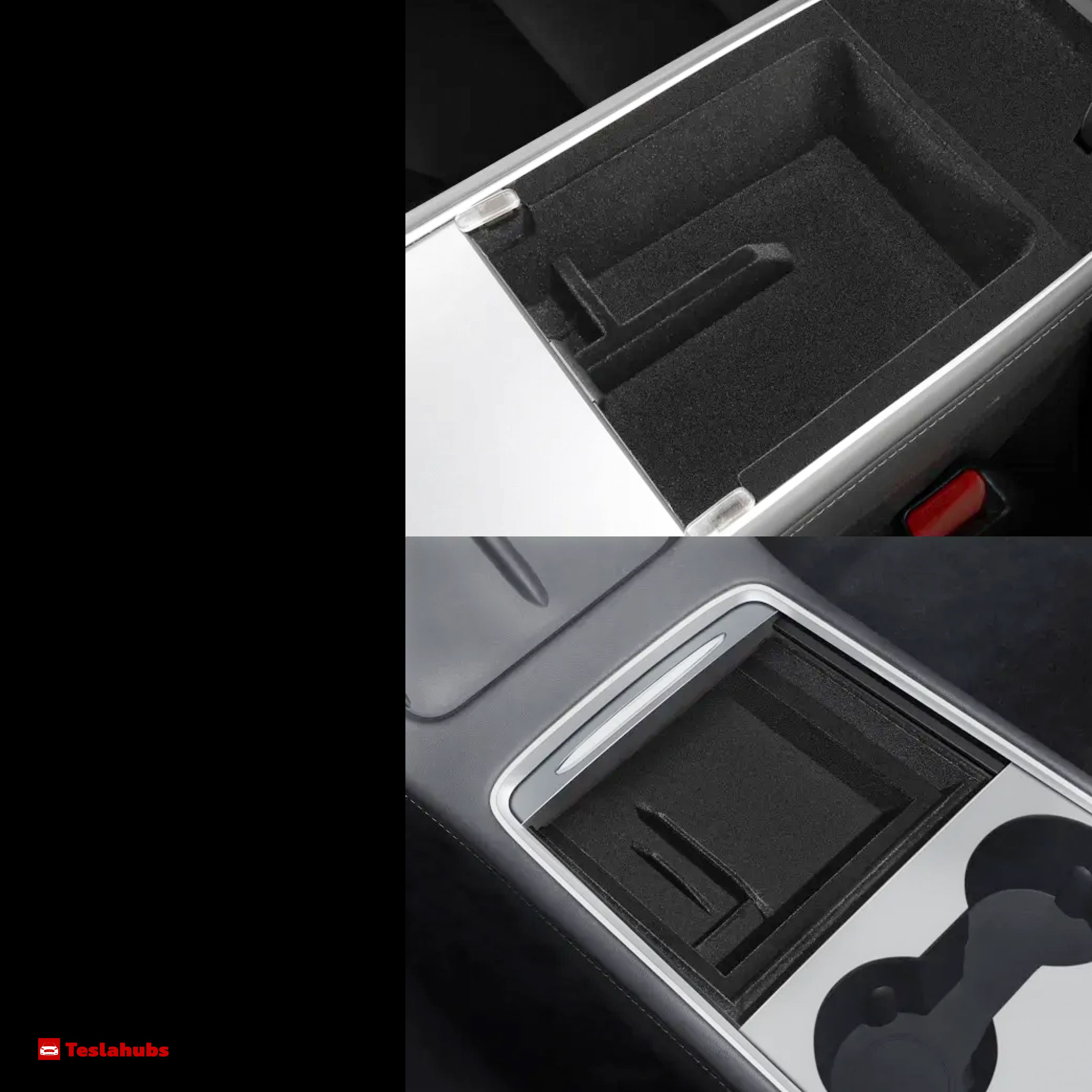 Teslahubs™ Console storage organizers pack for Model 3 / Y