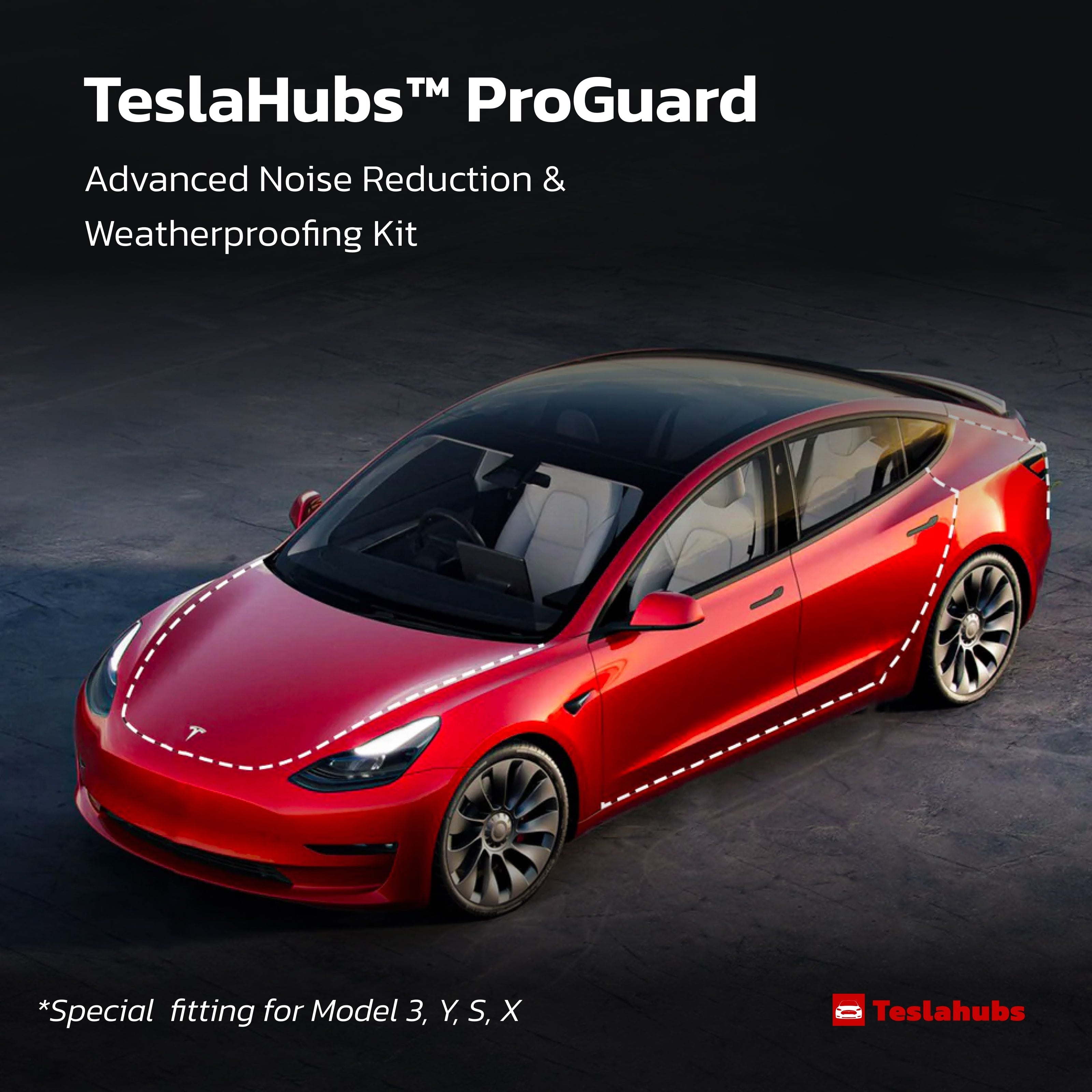 TeslaHubs™ ProGuard : kit avancé de réduction du bruit et d'étanchéité