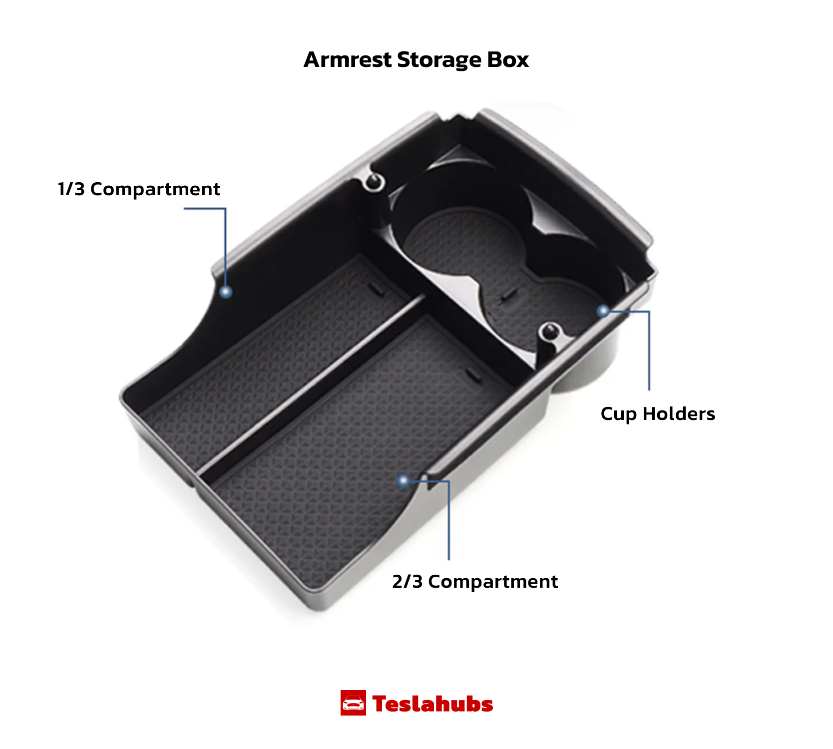 Teslahubs™ Armrest Storage Box For Tesla Model X/S