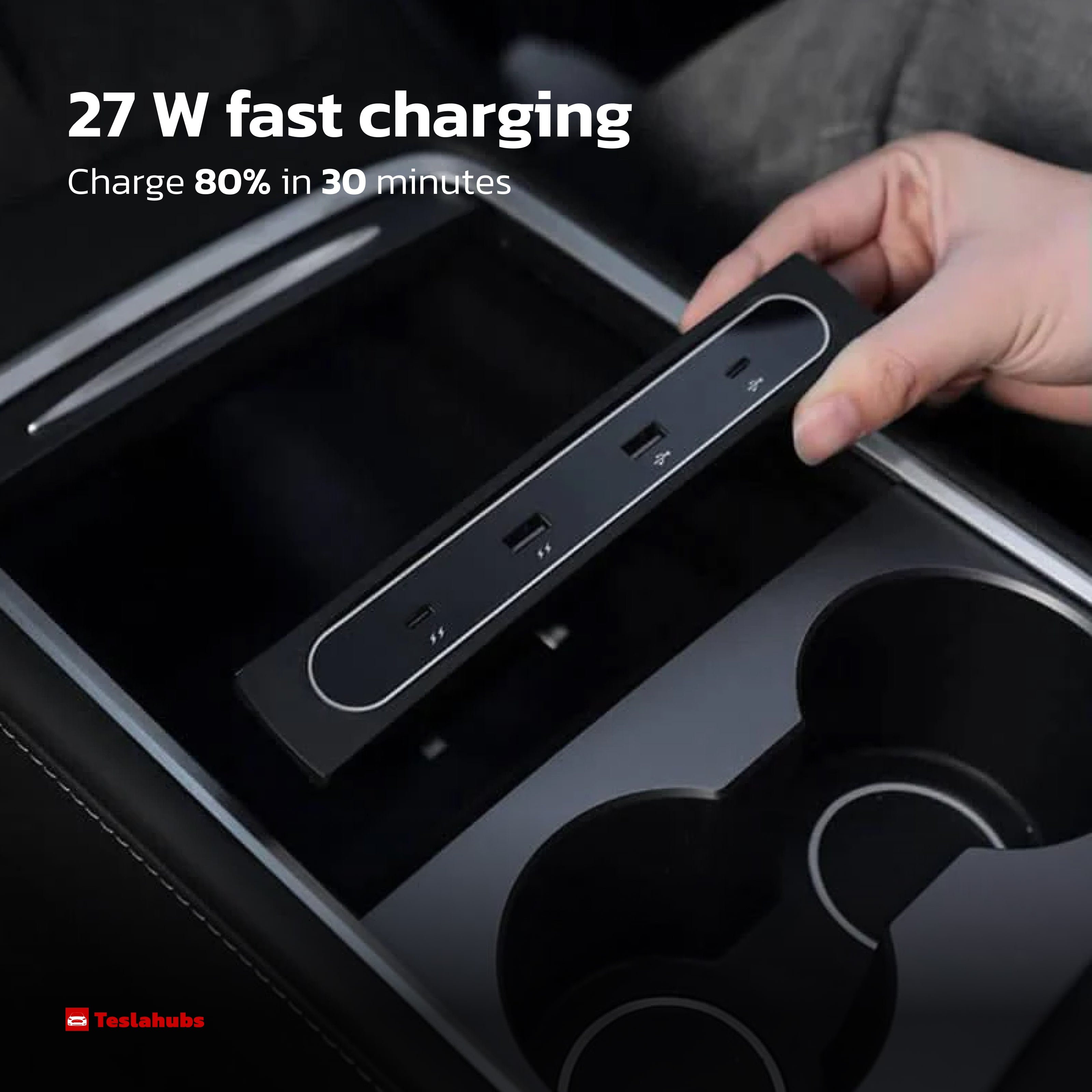 Teslahubs™ ElectroGlow Fast Charging Hub for Model 3 / Y