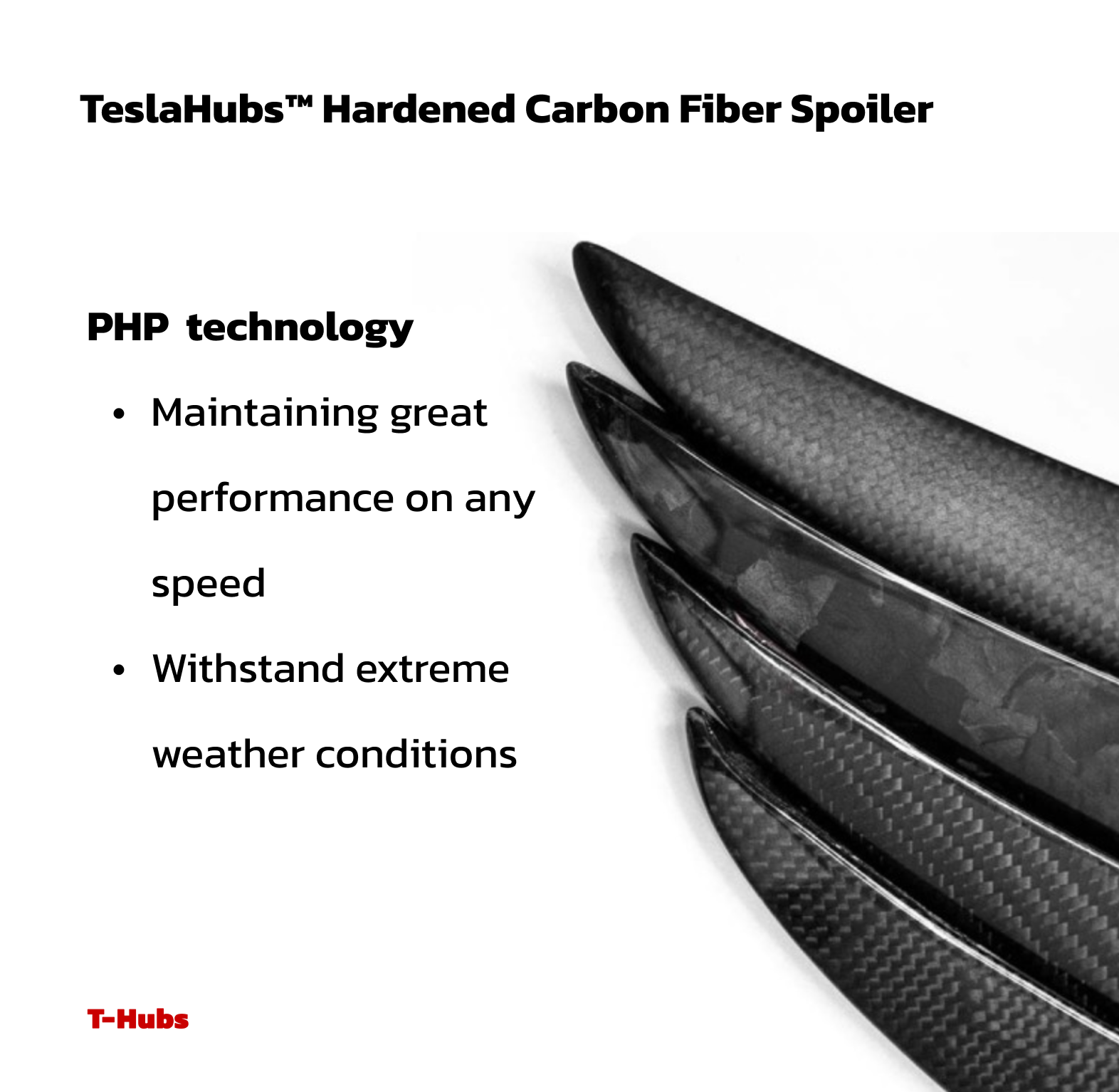 T-Hubs™ Hardened Carbon Fiber Spoiler