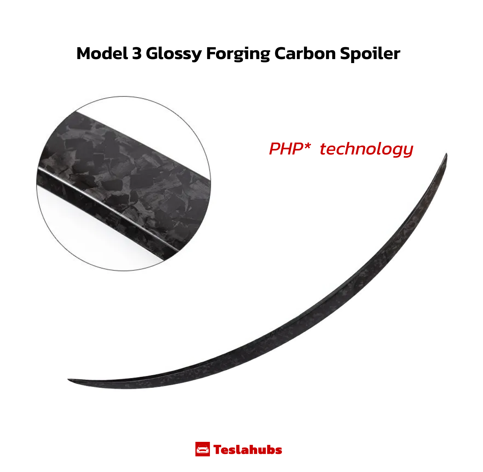 TeslaHubs™ Hardened Carbon Fiber Spoiler