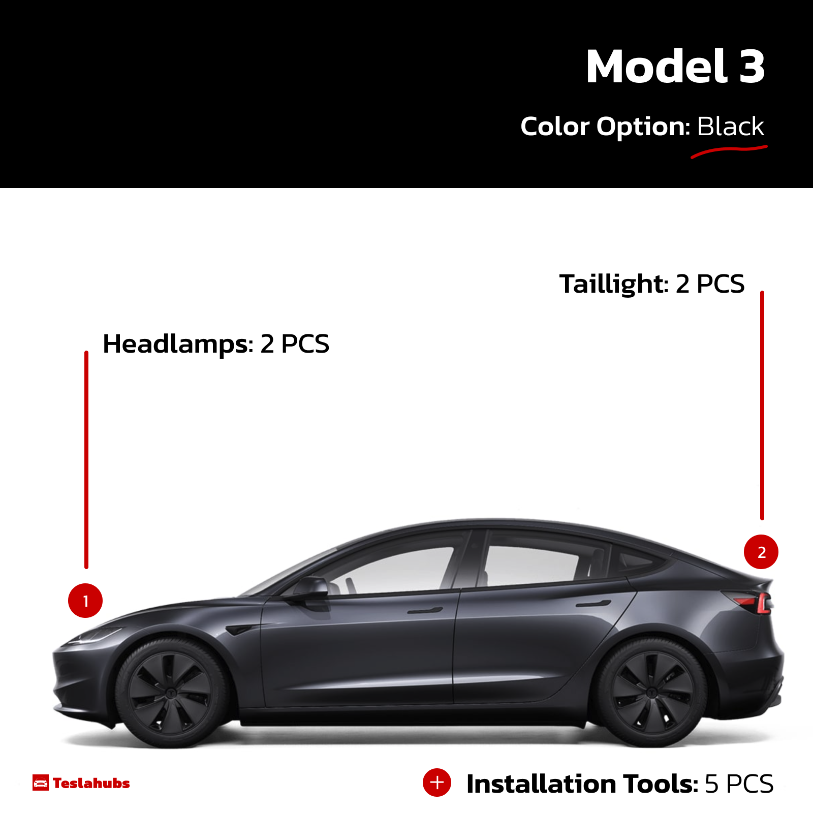 Teslahubs™ Lights Protector: Head-tail lights protective film