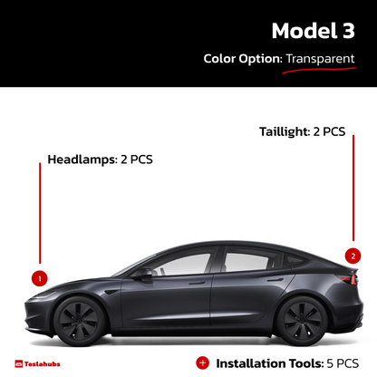 Teslahubs™ Lights Protector : Film protecteur fumigé pour les phares avant et arrière 