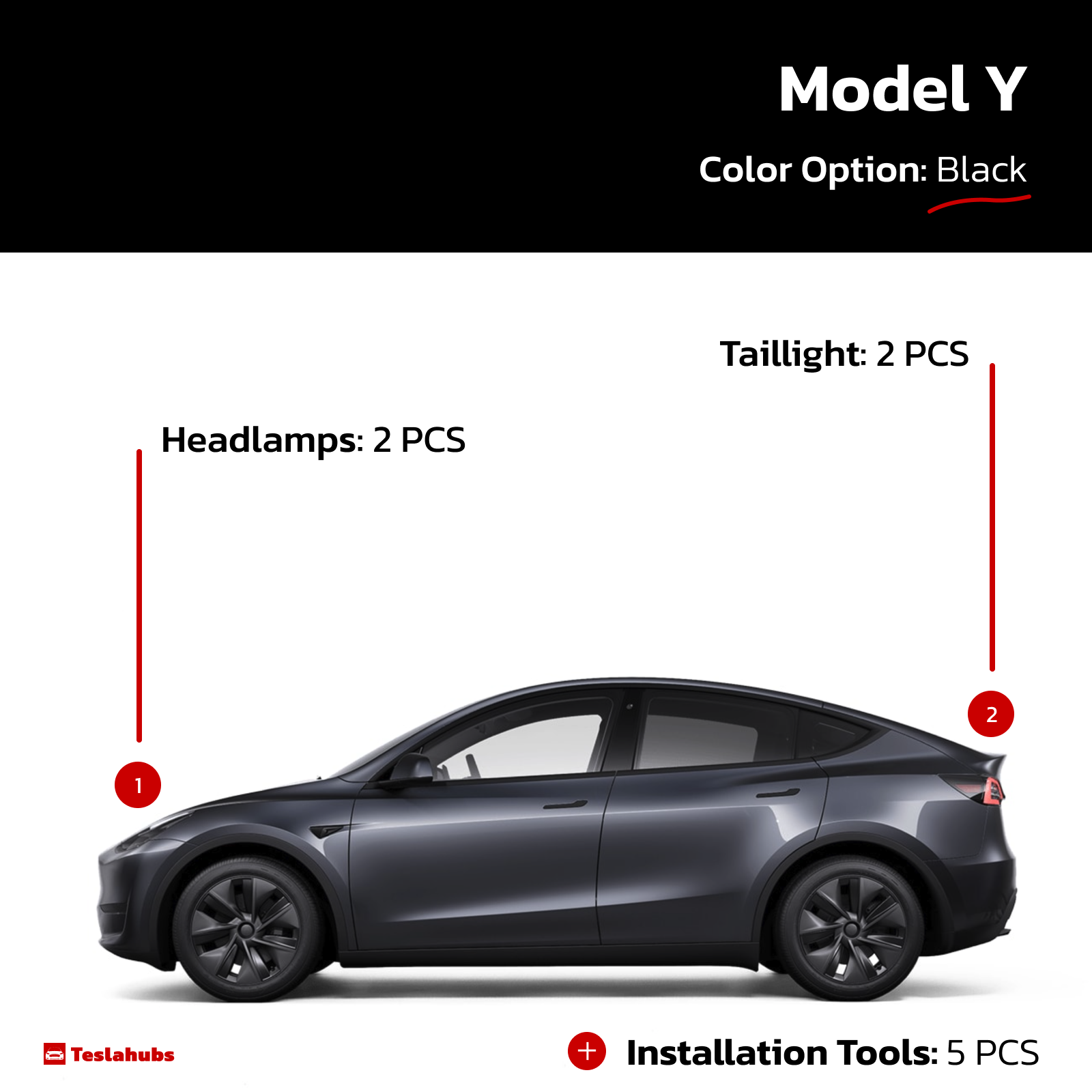 Teslahubs™ Lights Protector : Film protecteur fumigé pour les phares avant et arrière 