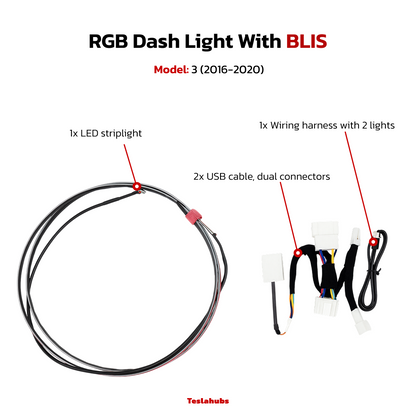 TeslaHubs™ RGB DashLight with BLIS!