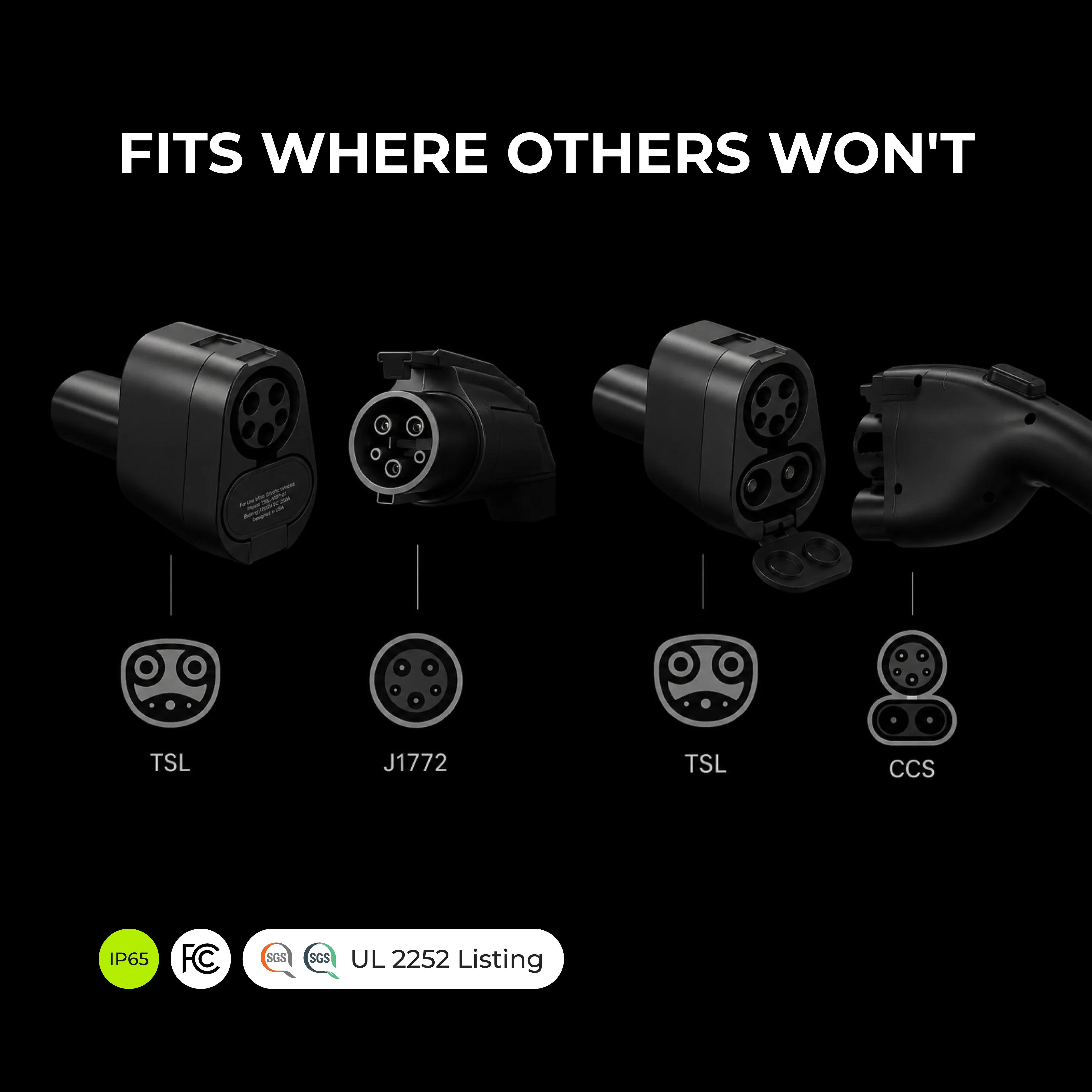 OmniVolt™ 2-in-1 CCS & J1772 to Tesla (NACS) Adapter